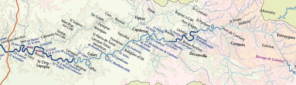 Navigable river Lot upstream