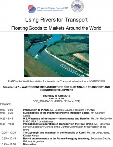 Flyer with the programme for the WWF side event on using rivers for transport